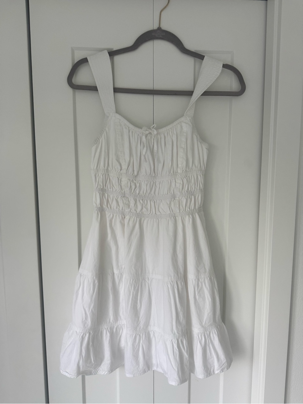 Aritzia White Tiered Mini Dress